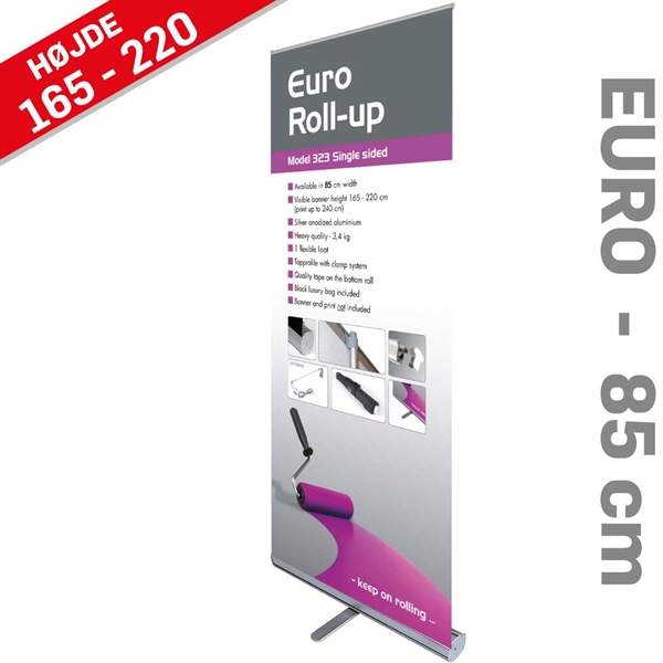 Euro Roll-Up - Ekstra god kvalitet - - 85 x 220 cm banner