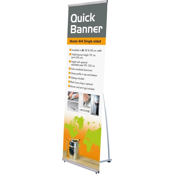 QUICK L-BANNER Enkelt Alu/elox. - 40 x 200 cm Banner