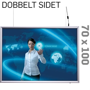 LED Light Box - 25 mm - Dobbeltsidet - Horisontal - Alu - 70 x 100 cm