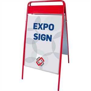 Expo Sign Standard gadeskilt med logoplade Rød - Poster: 50 x 70 cm