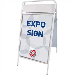 Expo Sign Standard gadeskilt med logoplade Hvid - Poster: A1 - 59,4 x 84,1 cm