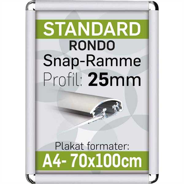 Alu Snap-Frame Rondo, væg, 25 mm Alu/elox. - Poster: 50 x 70 cm