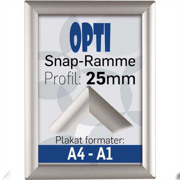 Opti Snap-frame, 25 mm  Alu  - Poster: 50 X 70 cm