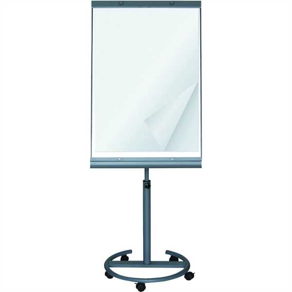 Flipover tavle -  whiteboard/papir - Sort/grå - 65 x 100 cm 5 hjul