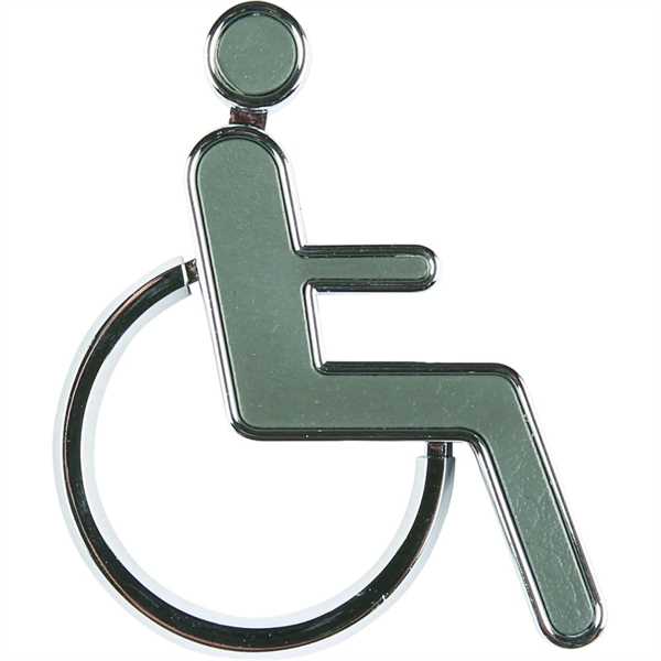 Billede af Toilet skilt 3D - Handicap figur - grå - 4 x 10 cm