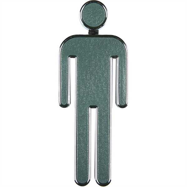 Billede af Toilet skilt 3D - Mand figur - grå - 4 x 10 cm