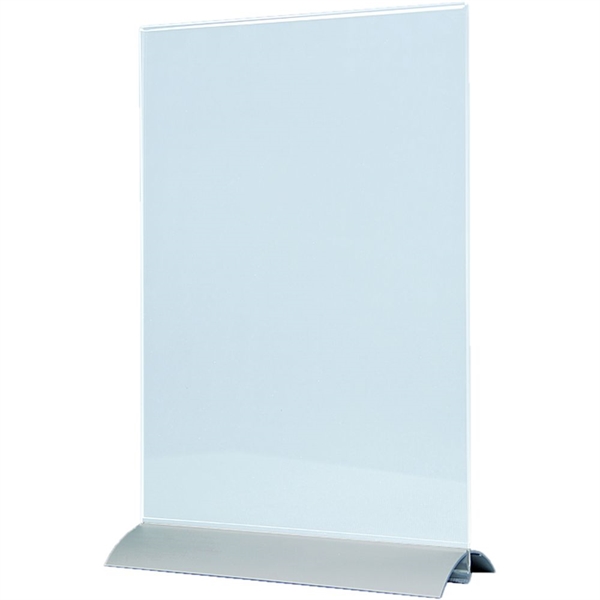 Billede af Menuholder Swing Wing - Vertikal - Sølv/transparent - 10,5 x 14,5 cm A6