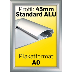 Alu Snap-Frame, væg, 45 mm Alu/elox. - Poster: A0 - 84,1 x 118,9 cm