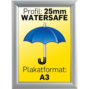 Alu Snap-Frame Watersafe, væg, 25 mm Alu  - Poster: A3 - 29,7 x 42 cm