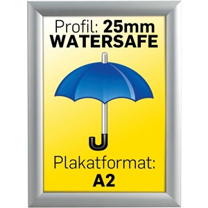Alu Snap-Frame Watersafe, væg, 25 mm Alu  - Poster: A2 - 42 x 59,4 cm