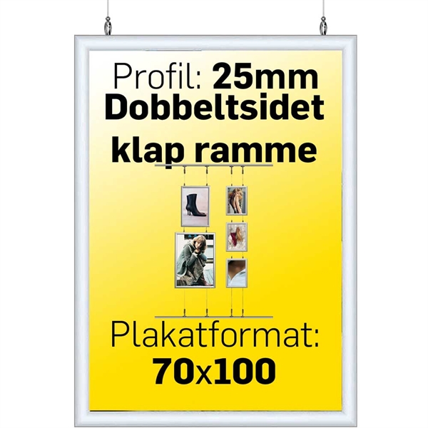 Double Side Snap-Frame Alu/Klar - 70 x 100 cm