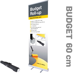 Roll-Up Budget, enkeltsidet - Lavpris Kampagnemodel Alu/elox. - 60 x 220 cm banner