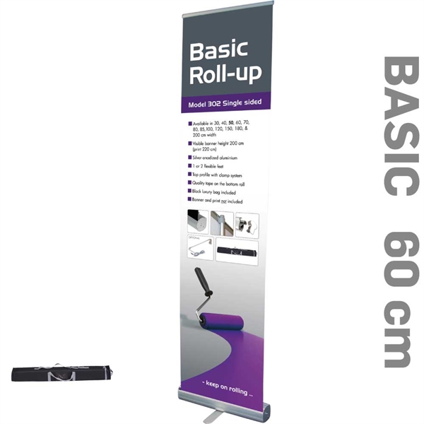 Roll-Up Basic Enkeltsidet Alu/elox. - 60 x 220 cm banner