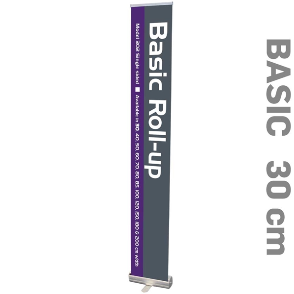 Roll-Up Basic Enkeltsidet Alu/elox. - 30 x 200 cm banner