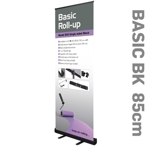 Roll-Up Basic SORT Enkeltsidet  - 85 x 220 cm banner