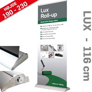Roll-Up Lux Enkelt Alu/elox. - 116 cm x op til 237 cm Banner