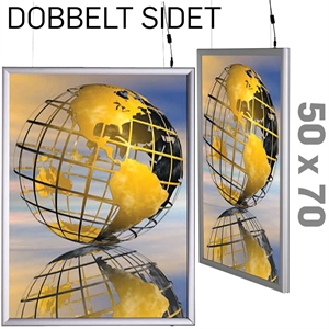 LED Light Box - 25 mm -Dobbeltsidet - Vertikal -Alu - 50 x 70 cm