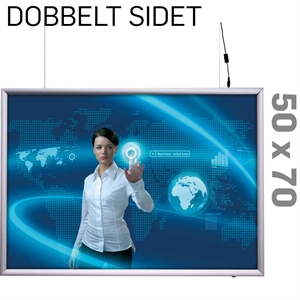 LED Light Box - 25 mm -Dobbeltsidet - Horisontal -Alu - 50 x 70 cm