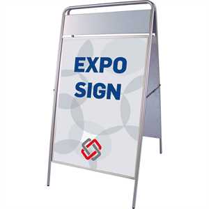 Expo Sign Standard gadeskilt med logoplade Sølv - Poster: 50 x 70 cm