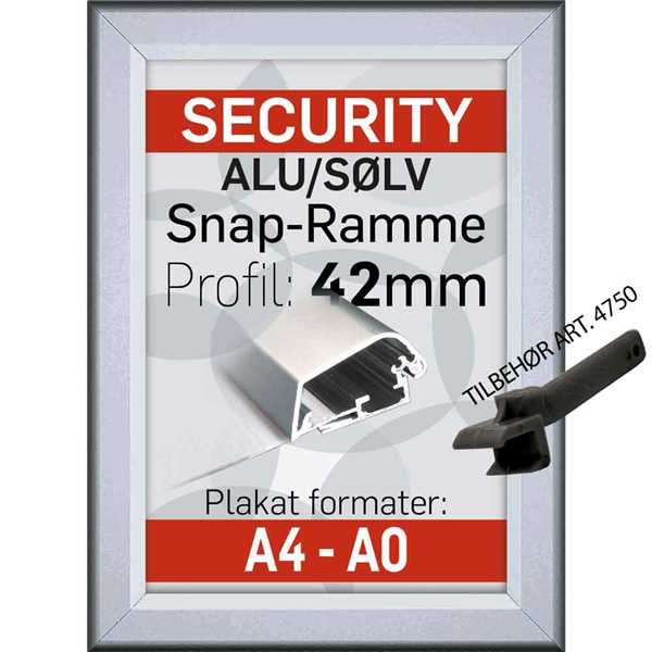 Security frame, væg, 42 mm  - Poster: 70 x 100 cm