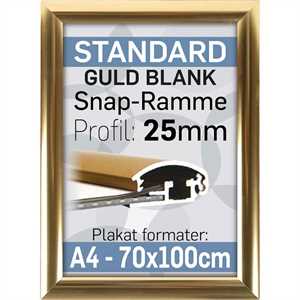 Klapramme 25 mm profil Guld Blank A4 21 X 29,7