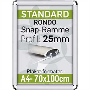 Alu Snap-Frame Rondo, væg, 25 mm Alu/elox. - Poster: A4 - 21 x 29,7 cm