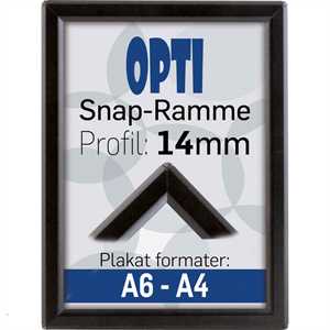 Alu klapramme 14 mm profil Opti Frame sort A6