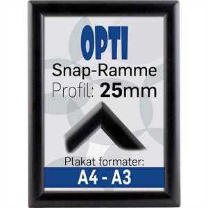 Alu klapramme 25 mm profil Opti Frame sort A3