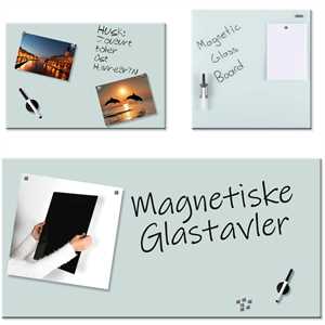 Magnetisk glas tavle  - Hvid 120 x 60 cm