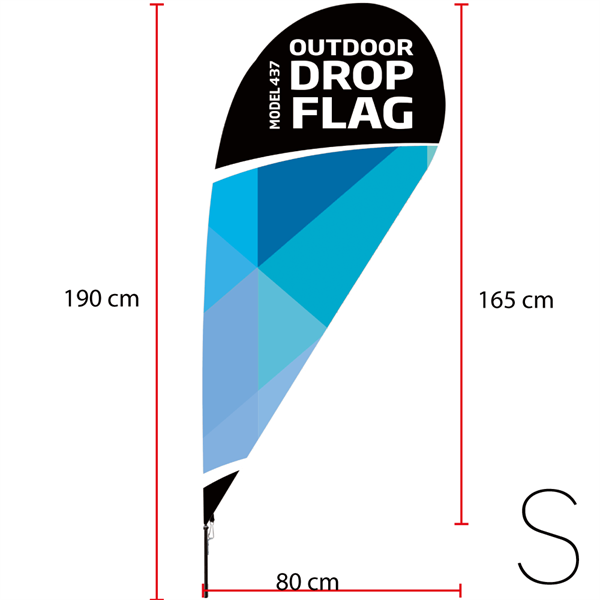 Dråbeformet Beachflag - Small - Inkl print