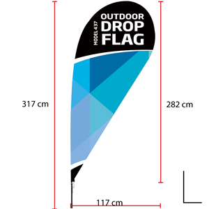 Dråbeformet Beachflag - Large - Inkl print