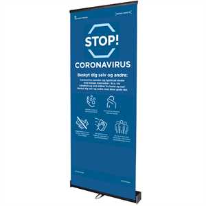Corona advarsel - Square Roll-Up med banner - 80 x 200 cm